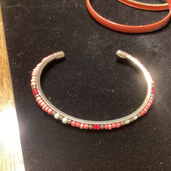 Set of 3 Bangle Bracelets in Orange - Picture 6 of 9